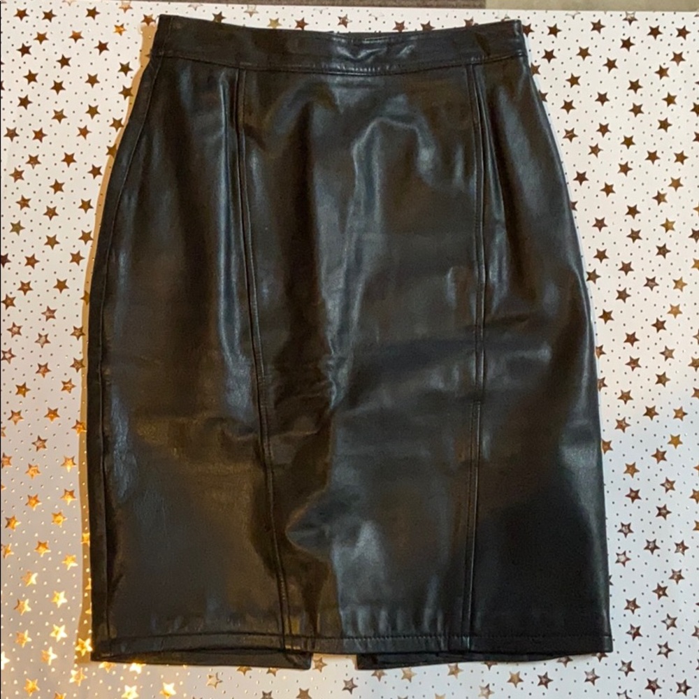 Leather pencil skirt